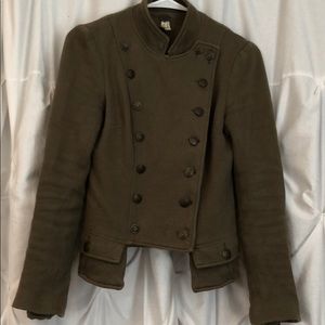 Free People Button Up Army Green Jacket